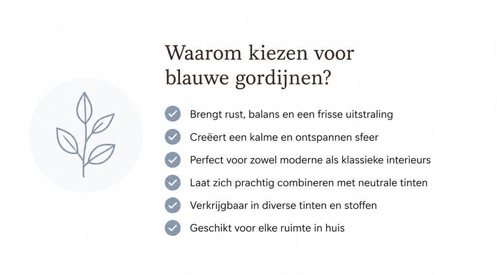 Tekstvak blauwe gordijnen